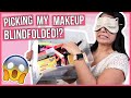 Picking a Full Face of Makeup BLINDFOLDED (Disaster???)