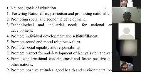 Part 1:COMPARISON BETWEEN NATIONAL GOALS OF EDUCATION WITH COURSE OBJECTIVES FOR ECDE CERTIFICATE.