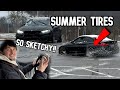 Snow street drifting m4 with summer tires