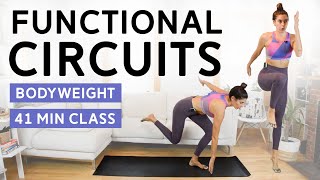 Functional Bodyweight Circuits Workout (41 Mins) - Total Body At-Home Workout No Equipment Needed