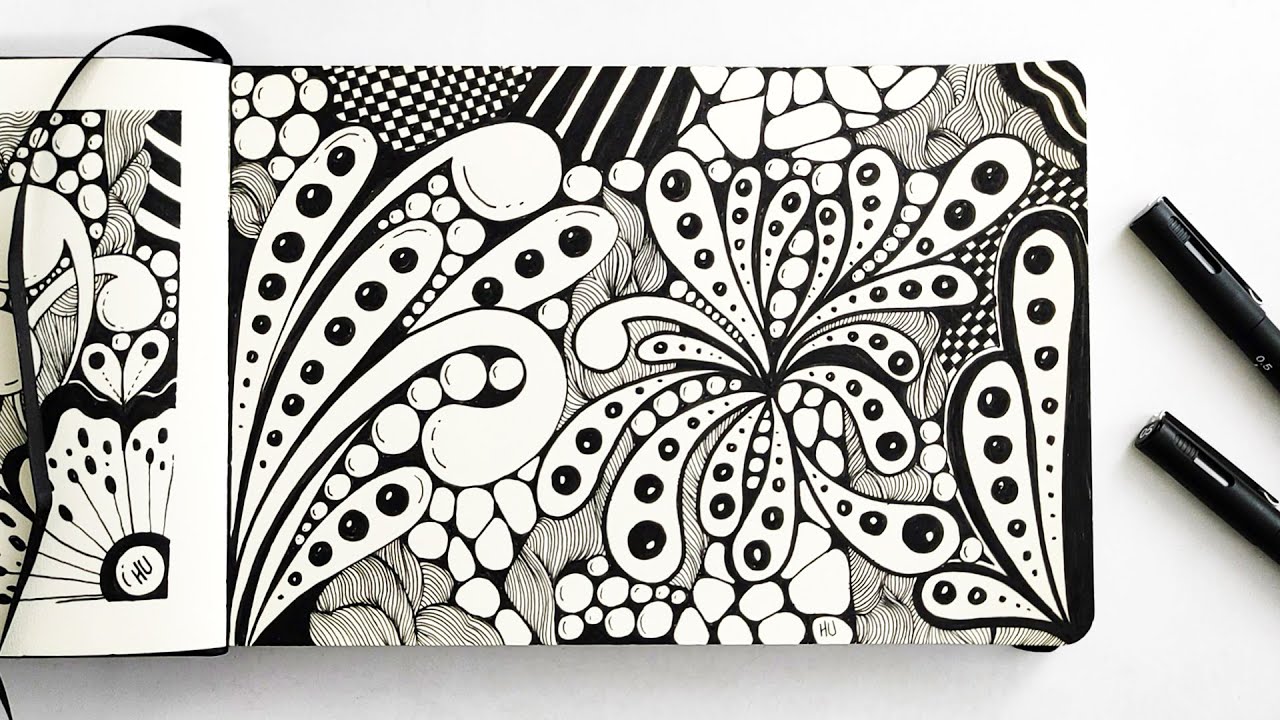 Zen Doodle Art for Beginners | Easy & Relaxing Zentangle Drawing ...