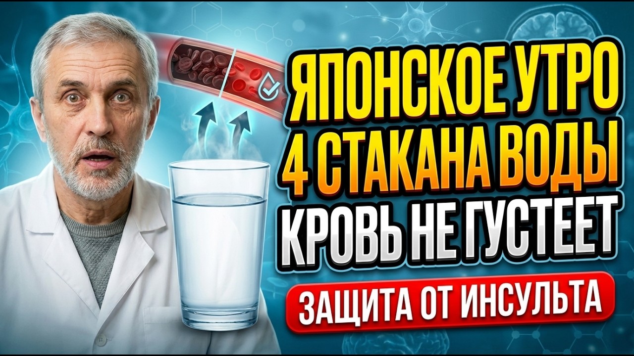 ЯПОНСКОЕ УТРО, ПРОЖИВЕТЕ ДО СТА ЛЕТ | ПЕЙТЕ ВОДУ ПРАВИЛЬНО — НИКАКОГО ИНСУЛЬТА, КРОВЬ КАК ВОДА