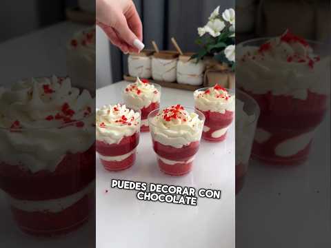 Postre en vasito para vender #cake #postres #recetas #reposteria #usa #españa #recipe #redvelvet