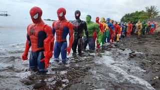 SPIDERMAN 2 VS BIG HULK, AVENGERS 099 VS THE FLASH VS THANOS BLACK PANTHER VS TEAM CAPTAIN AMERICA