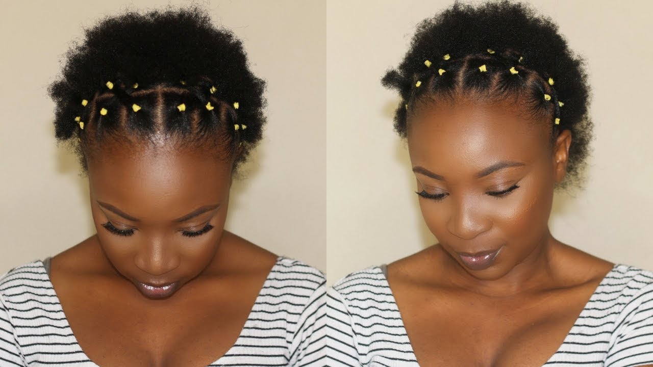 Simple Rubber Band Hairstyley For Short Natural Hair Twa