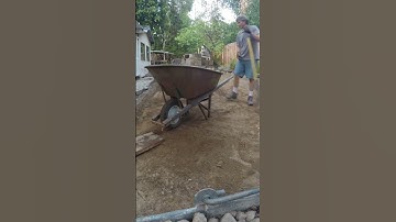 Moving Dirt in Wheelbarrow timelapse #shorts