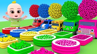 Wheels on the bus  baby song learn colors with giant blender  Nursery Rhymes & Kids Songs