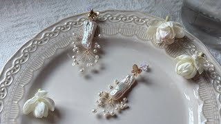 Tutorial Biwa pearl earrings#earrings #earringsdesign #earringsmaking #pearlearrings #statement