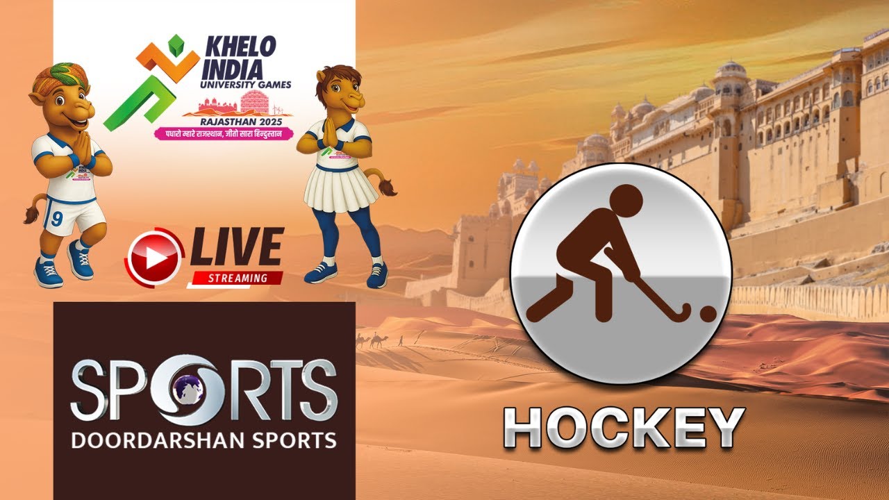 LIVE - Women's Hockey Semi Finals - Khelo India University Games 2025, Rajasthan | DD Sports