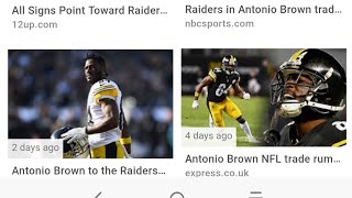 Antonio brown gets a 3 year 54 million dollar contract from the
raiders with 30 of it guaranteed