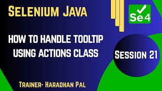How to Handle Tooltip using Actions Class in Selenium with Java–S#21 #programming #coding #education