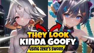 Ruby & Gnono Holding Zeke's BIG SWORD Looks Kinda....😭