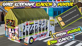 SHARE KODENAME KLAKSON DAN MUNDUR BUSSID |Bus Simulator Indonesia