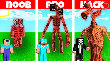 Minecraft: SIREN HEAD HOUSE BUILD CHALLENGE - NOOB vs PRO vs HACKER in Minecraft