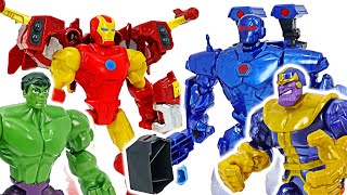 Marvel Avengers Mashers Iron Man, Hulk VS Iron Monger, Thanos! | DuDuPopTOY