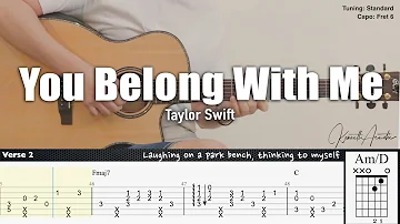 You Belong With Me - Taylor Swift | Fingerstyle Guitar | TAB + Chords + Lyrics