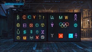 Fun Neon Symbols for Your Settlements 🔣 Fallout 4 No Mods Shop Class