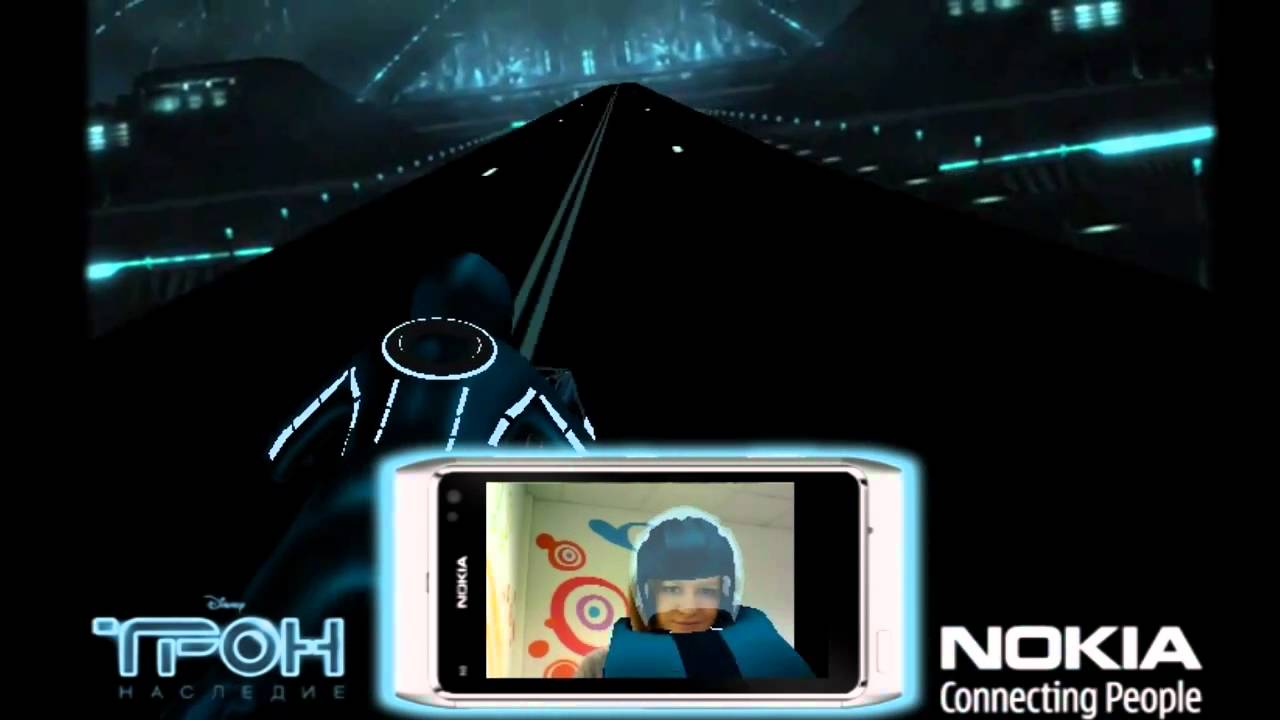 Augmented Reality webcam game Nokia N8. Tron Legacy YouTube