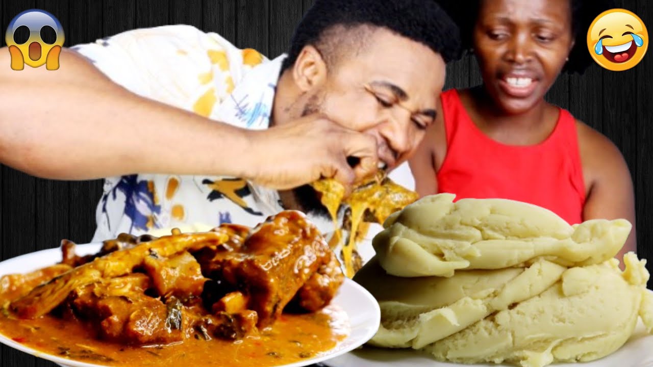 HILARIOUS DICE AND EAT CHALLENGE | FUFU AND OGBONO SOUP | AFRICAN FOOD MUKBANG