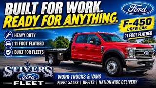 2026 F-450 Crew Cab 4X4 Diesel - 11FT Reading Flatbed + Toolboxes 