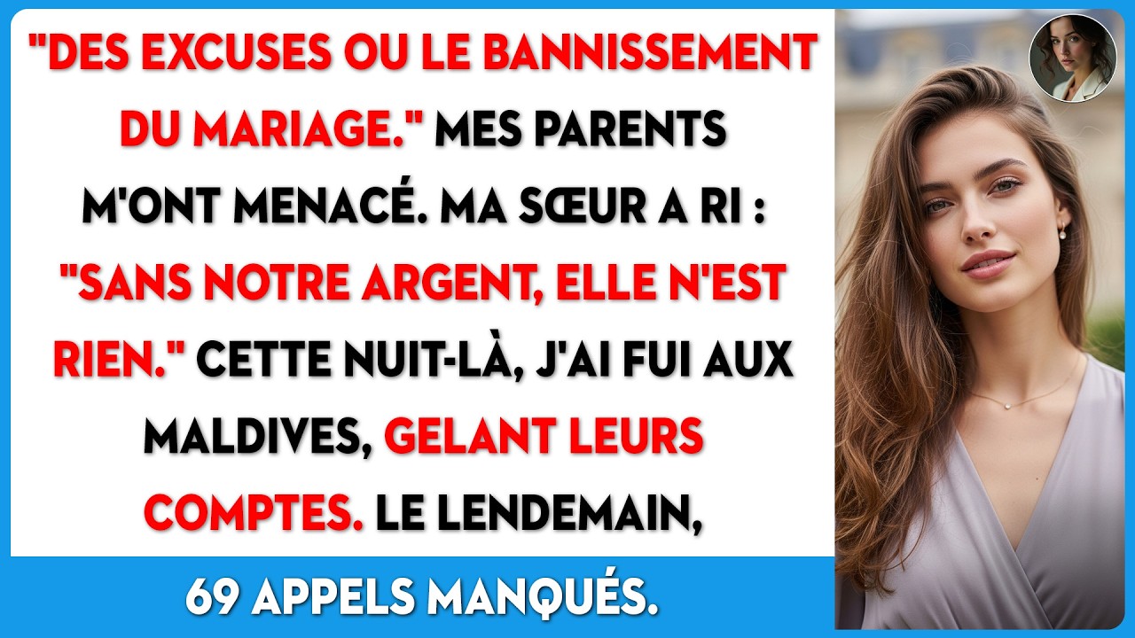 Menacé d'exclusion du mariage, je fuis aux Maldives et gèle leurs comptes bancaires.