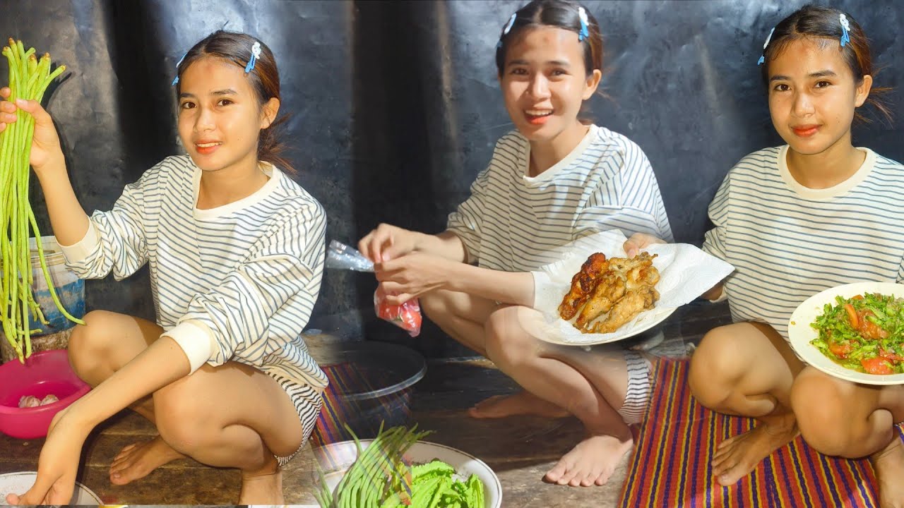 ทอดขาไก่ตำหมากถั่ว อาหารคนไกลบ้าน#บุญมาสาวภูไท #สาวภูไท #สาวลาว 