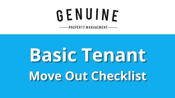 Basic Tenant Move-Out Checklist | Genuine Property Management