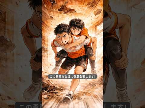 生徒がクラスメイトを安全な場所へ運んで皆を感動させた