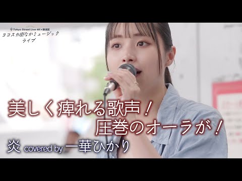 【 歌うま 】美しく痺れる歌声！圧巻のオーラが！　　炎 / LiSA（ covered by 一華ひかり ）横須賀コラボ路上ライブ 4K映像