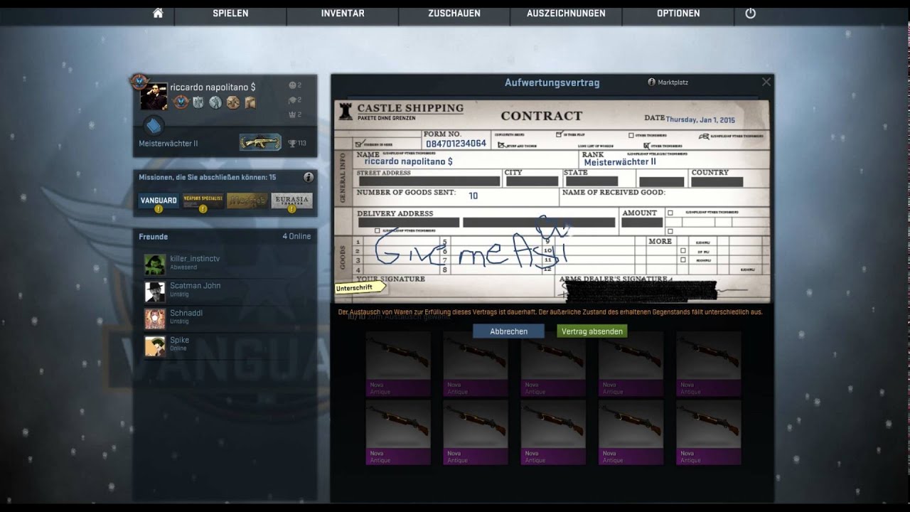 CS:GO | Nova Antique Trade Up Contract - YouTube