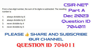 CSIR NET Mathematics December 2023 paper solution | Question id 704011 | #704011 @MathsLover2023
