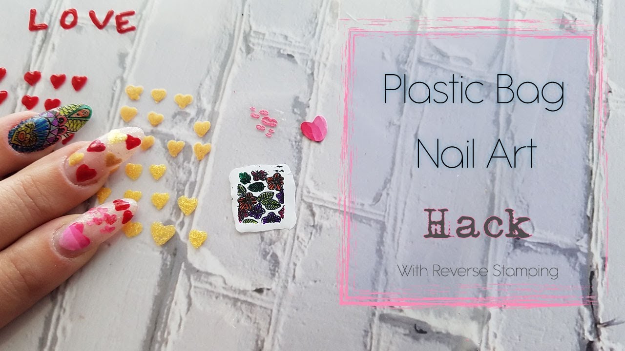 Plastic Bag Nail Art Hack
