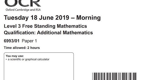 GCSE OCR FSMQ Additional maths 2019