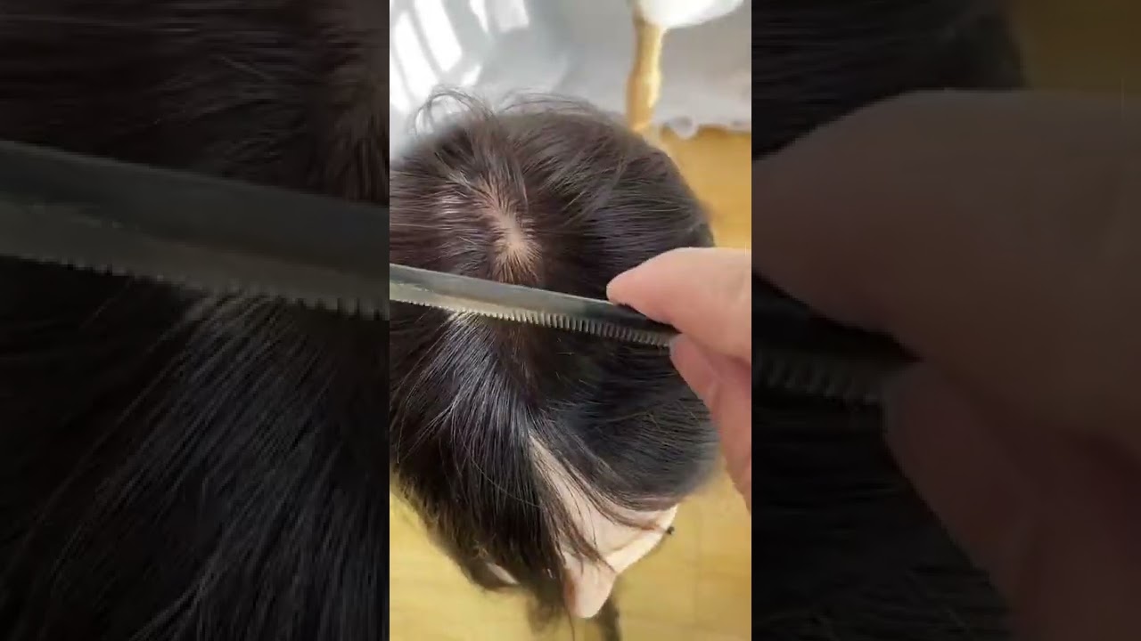 Skin Base Virgin Human Hair Topper With 6 Clips In Silk Top for Women Fine Hairpiece