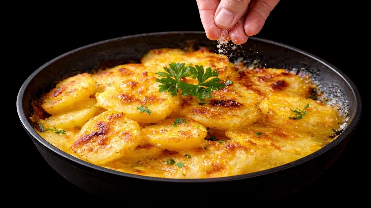  I tried this recipe in Northern Italy; a simple, authentic potato gratin with cheese and butter.😋