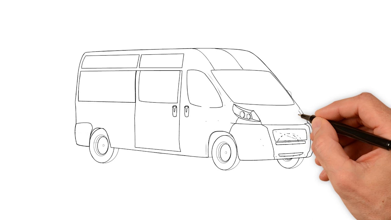 How to draw a Van sketch YouTube