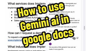 How to use Gemini AI in your Google Docs