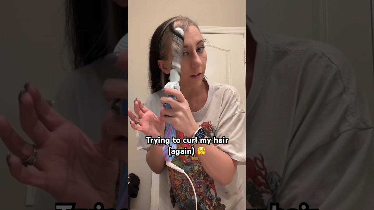 trying to curl my hair (AGAIN) 🙄