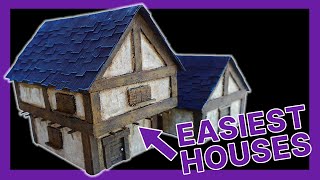 🏠 How to Make MEDIEVAL HOUSES for DnD & Wargaming (Cheap Fantasy terrain from Cardboard)
