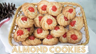 How to Make Italian Almond Cookies with Maraschino Cherries | Sicilian Pastry (ONLY 3 INGREDIENTS)