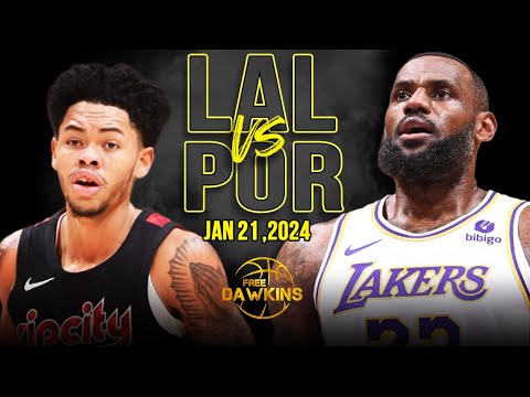 Los Angeles Lakers vs Portland Trail Blazers Full Game Highlights | January 21, 2024 | FreeDawkins