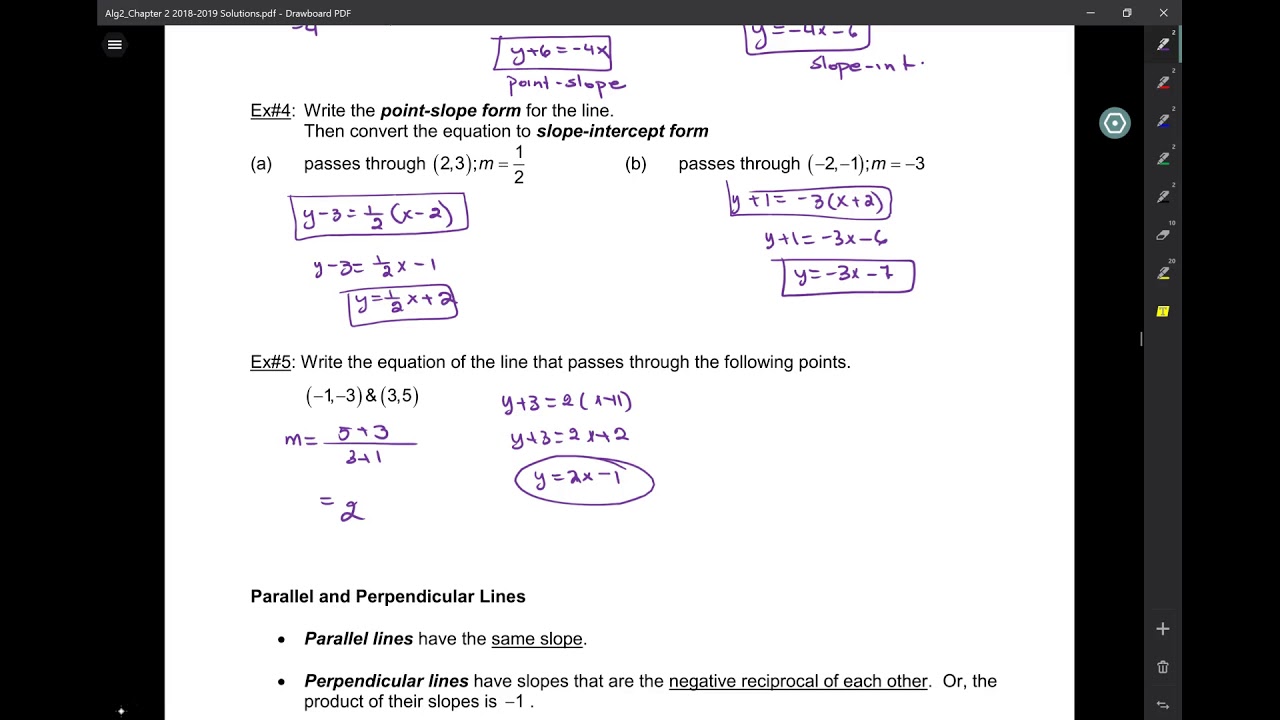 Alg 2 Section 2.4 - YouTube