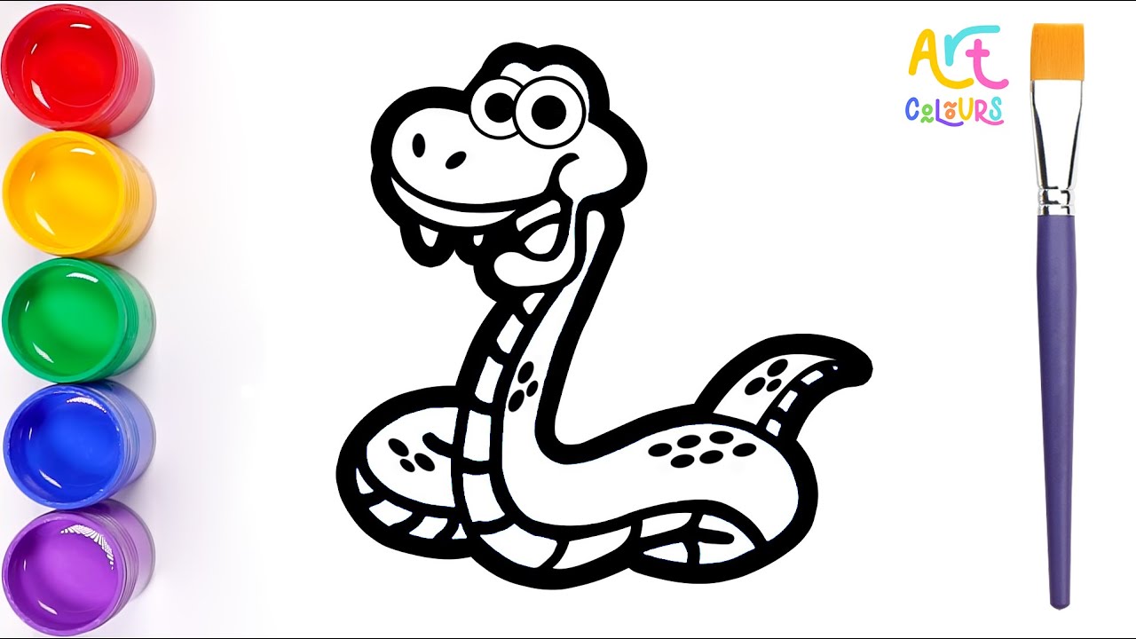 How To Draw Snake 🐍🐍 Step by Step | Snake Drawing, Painting, Coloring