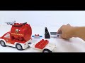 車のおもちゃ 消防車 はしご車 ポンプ車 消防のトラック トレーラー ヘリコプター 緊急車両 消防署 子供向けブロック組み立て　切り抜き