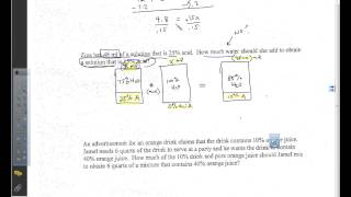 Mixture Problems Video End of Chapter 3