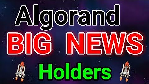 Algorand BIG NEWS || Algo Price Prediction! Algo Today Update