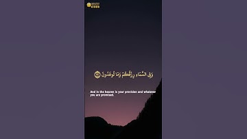 سورة الذاريات ٢٢-٢٣ | ﴿ وفي السماء رزقكم وماتوعدون ﴾ | Surah Ad Dhariyat 22-23