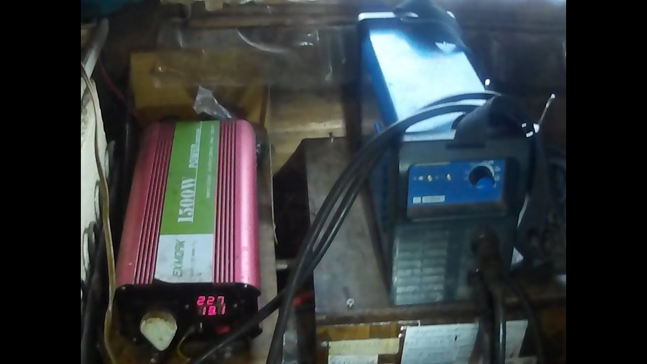 Сварка от солнечной электростанции 1500 ватт DC AC инвертор и сварочник ...