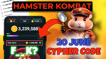 20 June Hamster Kombat Daily Cipher Morse Code Today | Hamster Kombat 1 Million Coins