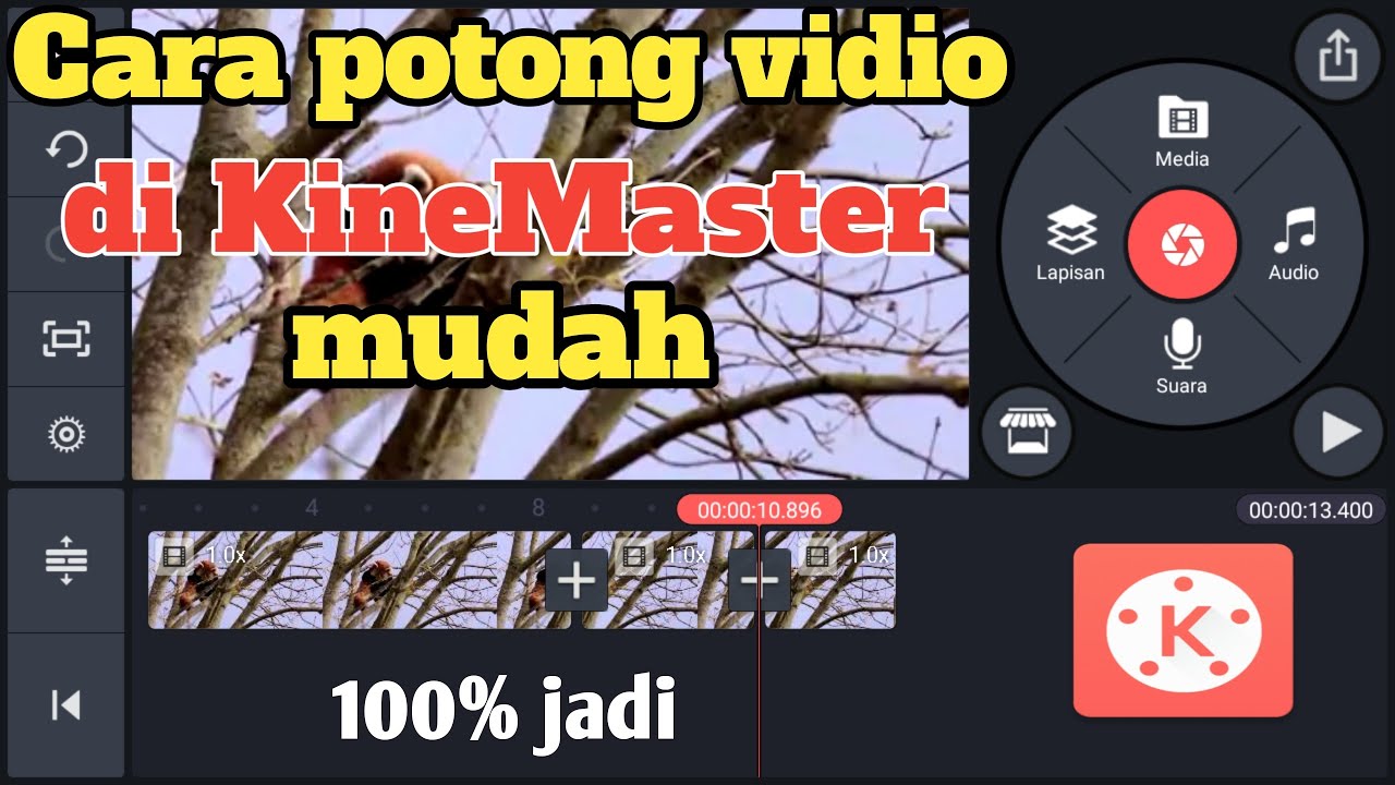 Cara memotong video menggunakan kinemaster - YouTube